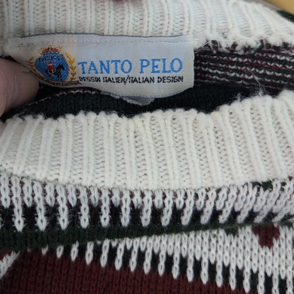 Vintage Tanto Pelo Italian Design Knit Sweater, 90's Style ltalian Sweater, XL - Picture 9 of 10